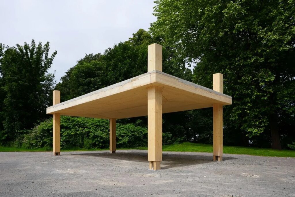 The UniversalTimberSlab system uses two-thirds less reinforced concrete to build strong, durable floor slabs with sustainable wood