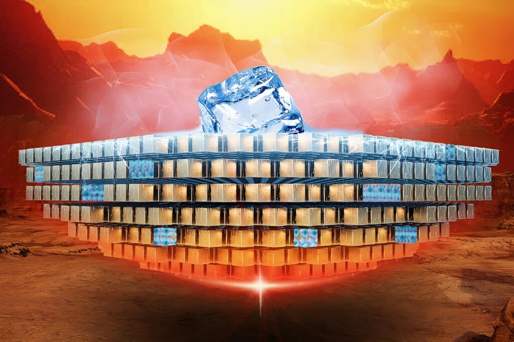 A conceptual image illustrating the new thermal insulating material